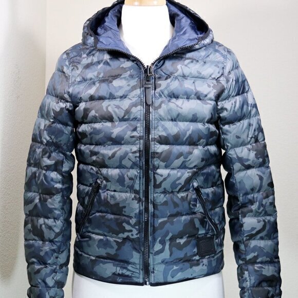 COACH 🔥💙Mint🩵🔥 Blue Camo Winter Puffer Coat - Mens XL. 💎EUC💎 - Picture 1 of 4